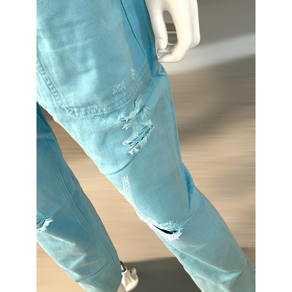 COCO KELLY Super cute distressed overalls S M L XL - Picture 6 of 8